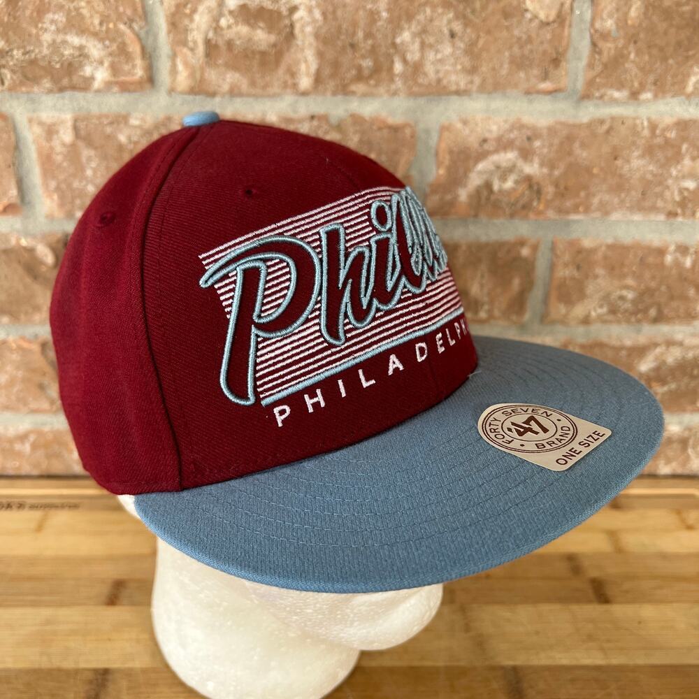 Phillies Maroon and Gray Snapback Hat - Picture 6 of 11
